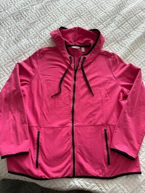 Cute European Pink Zip Up Sweatshirt